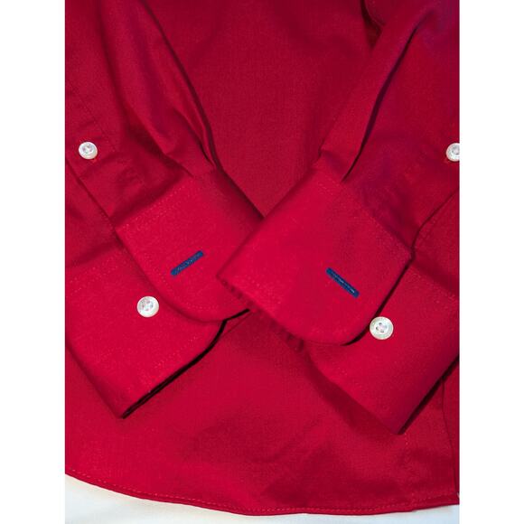 Izod Men's Big&Tall Red Long Sleeve Dress Shirt. Neck Size 17.5 . NWOT - Picture 9 of 10